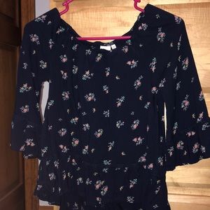 Blue Floral Long Sleeve